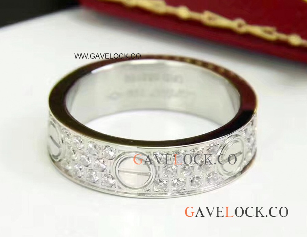 Stainless Steel Love Cartier Diamond Ring Cartier Jewelry B4087600